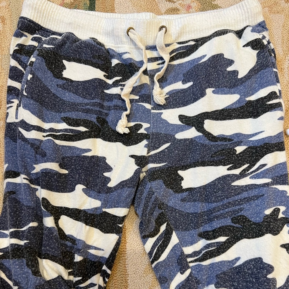 Theo and Spence Blue and White camo sweats